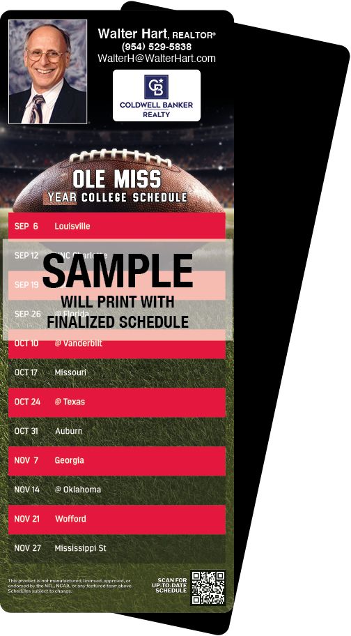 Football Schedules | ReaMark Real Estate Magnets